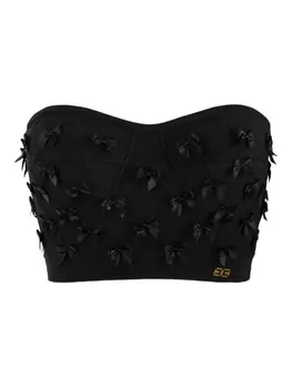 Топ с бантом Elisabetta Franchi, черный