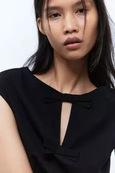 Топ с бантом H&M, черный