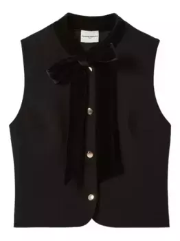 Топ с бархатным бантом Claudie Pierlot, черный