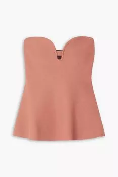 Топ с баской эластичной вязки без бретелек STELLA MCCARTNEY, румян