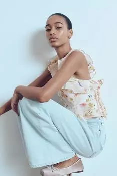 Топ с баской H&M, мультиколор