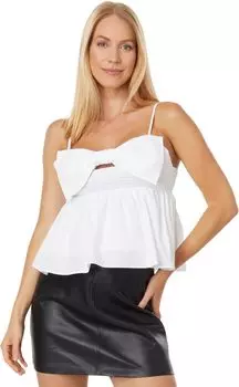 Топ с баской и бантом спереди English Factory, слоновая кость