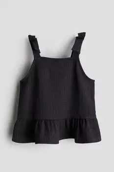 Топ с баской и декоративными бантами H&M, серый