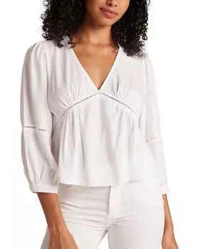 Топ с баской и отделкой «лесенка» от Bella Dahl, белый