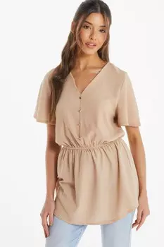 Топ с баской и текстурой из камня QUIZ Clothing