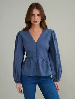 Топ с баской ria Nobody's Child, синий