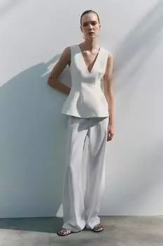 Топ с баской ZARA, экрю