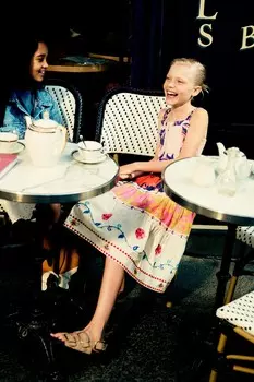 Топ с бисерным принтом ZARA, синий