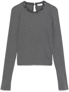 Топ с бисером Brunello Cucinelli, серый