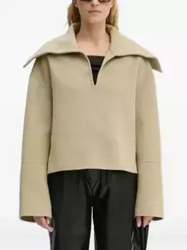 Топ с большим воротником Nanushka, нейтральный