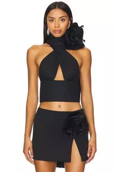 Топ с бретельками через шею Area, черный