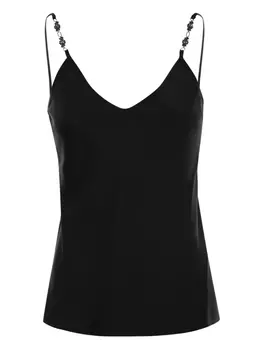 Топ с бретельками и отделкой бисером Max Mara Afelio, черный