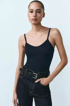 Топ с бретельками ZARA, синий