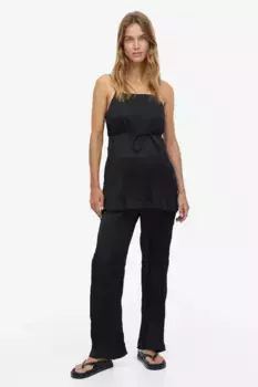 Топ с бретелями «до и после» H&M, черный
