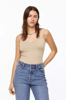 Топ с бретелями H&M, бежевый