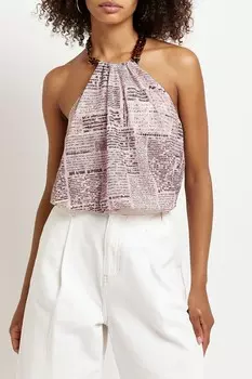 Топ с цепочкой River Island, коричневый