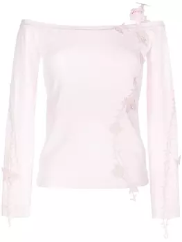 Топ с цветочной аппликацией Blumarine, розовый
