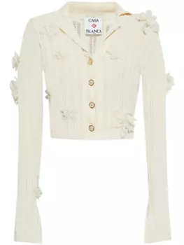 Топ с цветочной аппликацией Casablanca, белый