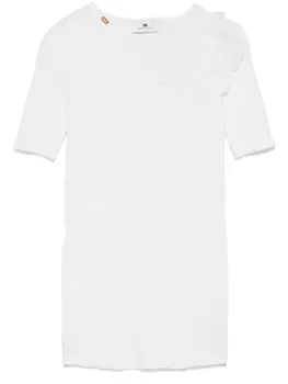 Топ с цветочной аппликацией Elisabetta Franchi, белый