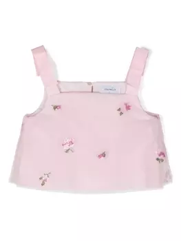 Топ с цветочной вышивкой из коллаборации с Luisa Beccaria Simonetta, розовый