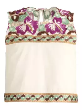 Топ с цветочной вышивкой Marie Oliver, нейтральный