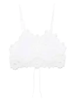 Топ с цветочной вышивкой MAURIZIO MYKONOS, белый