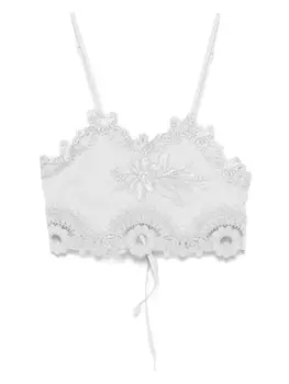 Топ с цветочной вышивкой MAURIZIO MYKONOS, серый