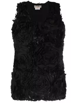 Топ с цветочным декором COMME DES GARCONS, черный