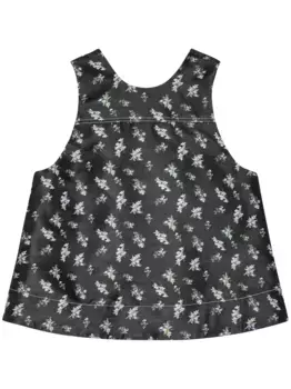 Топ с цветочным принтом GANNI, черный