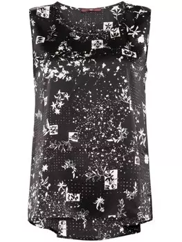 Топ с цветочным принтом High, черный