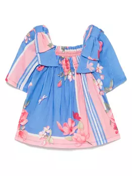 Топ с цветочным принтом Lapin House, синий