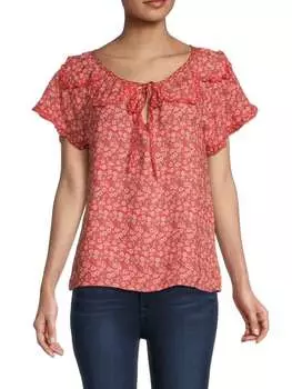 Топ с цветочным принтом Max Studio Pink