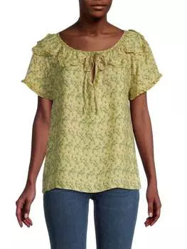 Топ с цветочным принтом Max Studio Yellow daisy