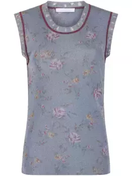 Топ с цветочным принтом Rabanne, синий