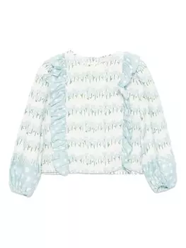 Топ с цветочным принтом Stella McCartney Kids, белый