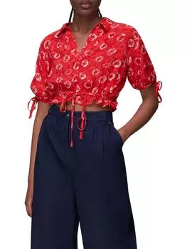 Топ с цветочным принтом тай-дай Whistles, красный