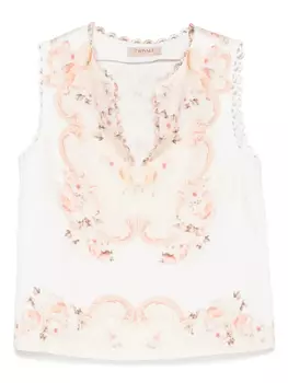 Топ с цветочным принтом TWINSET, нейтральный
