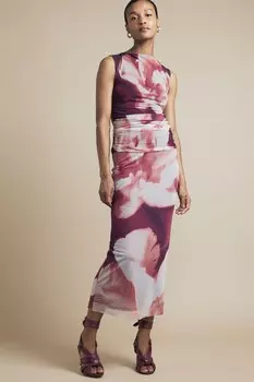 Топ с цветочным узором River Island, красный