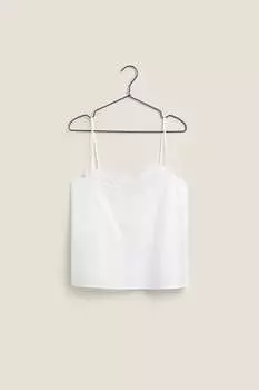 Топ с цветочными рукавами Zara, белый