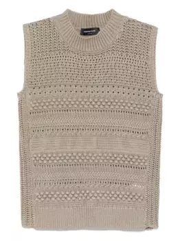 Топ с декоративной строчкой Fabiana Filippi, коричневый