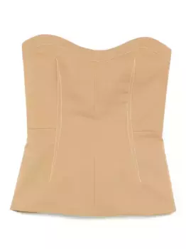 Топ с декоративной строчкой Philosophy Di Lorenzo Serafini, коричневый