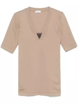 Топ с декором Monili Brunello Cucinelli, коричневый