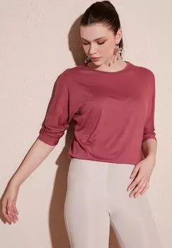 Топ с длинным рукавом Crew Neck LELA, розовый