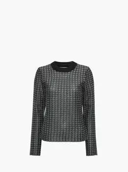 Топ с длинным рукавом из прозрачного жаккарда JW Anderson, зеленый