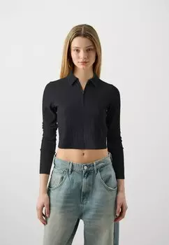 Топ с длинным рукавом Onlnella Half Zip ONLY, черный