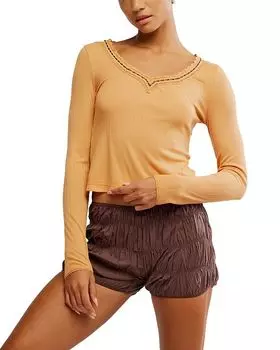 Топ с длинным рукавом Only You Free People, золотой