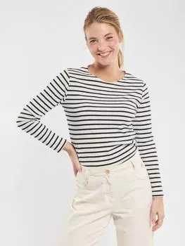 Топ с длинным рукавом в бретонскую полоску mariniere Armor Lux, цвет Natural/Rich Navy