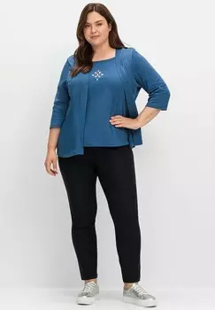 Топ с длинными рукавами 2-IN-1 Sheego, синий деним