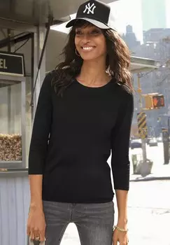 Топ с длинными рукавами 3/4-ARM 2 PACK LASCANA, черный