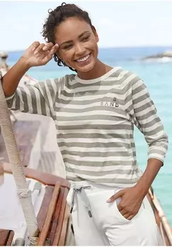 Топ с длинными рукавами 3/4-ARM Elbsand, серо-коричневый